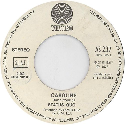 CAROLINE (JUKEBOX) Label Side A