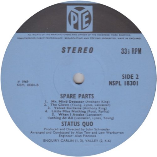 SPARE PARTS Stereo Label Side B