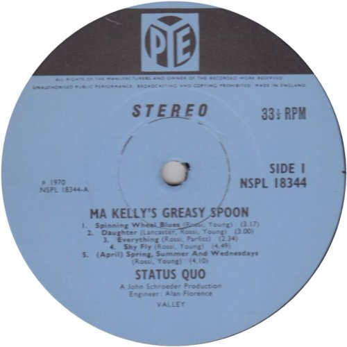MA KELLY'S GREASY SPOON First Issue - Blue Pye Label Side A
