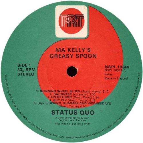 MA KELLY'S GREASY SPOON Reissue - Green / Red PRT label v1 Side A