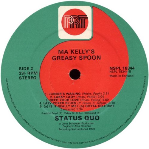MA KELLY'S GREASY SPOON Reissue - Green / Red PRT label v1 Side B