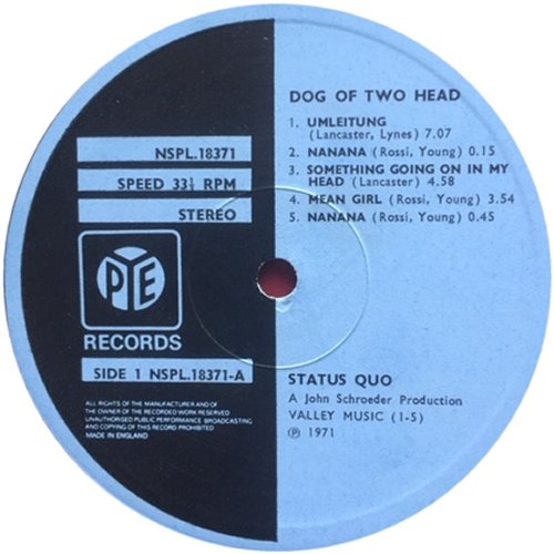 DOG OF TWO HEAD Blue Pye Label v3 Side A