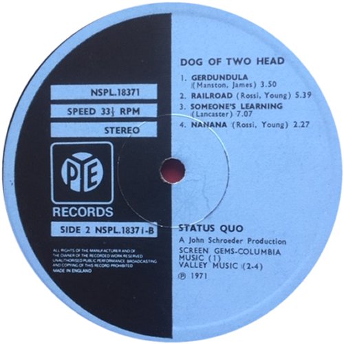 DOG OF TWO HEAD Blue Pye Label v3 Side B