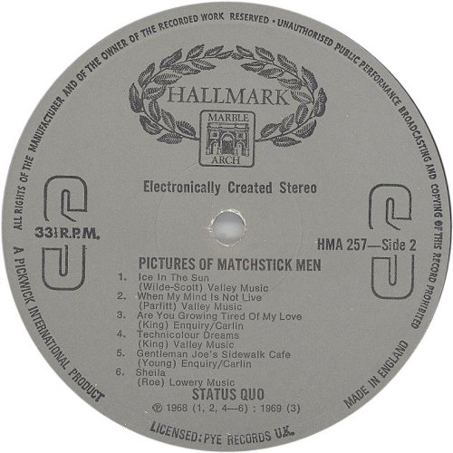 PICTURES OF MATCHSTICK MEN Silver Label Side B