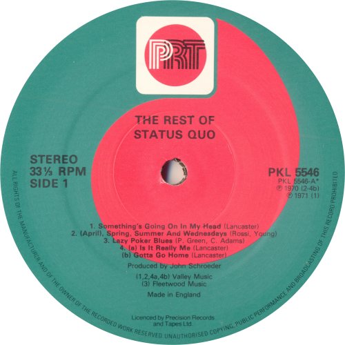 THE REST OF Reissue PRT Label Side A
