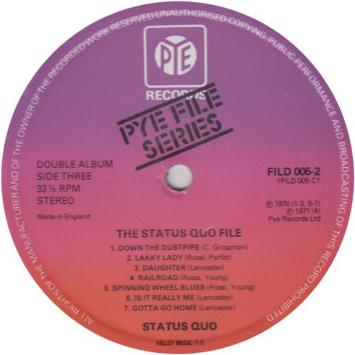 THE FILE SERIES First Edition - Purple / Red Label - Disc 2 Side A