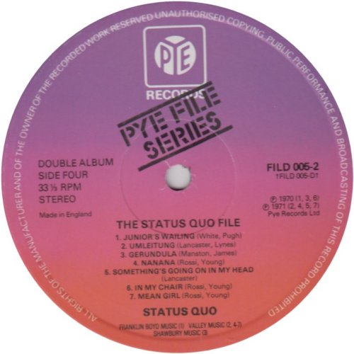 THE FILE SERIES First Edition - Purple / Red Label - Disc 2 Side B