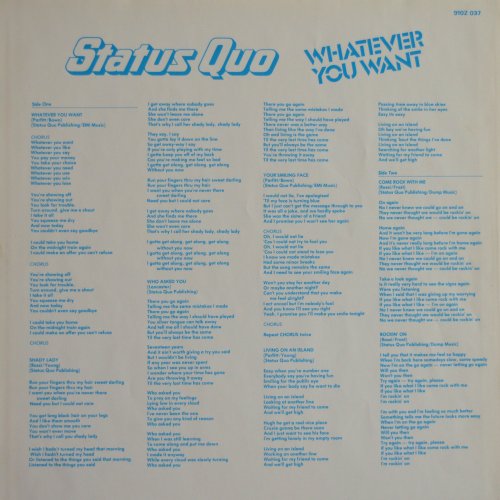 WHATEVER YOU WANT Inner Sleeve Side A