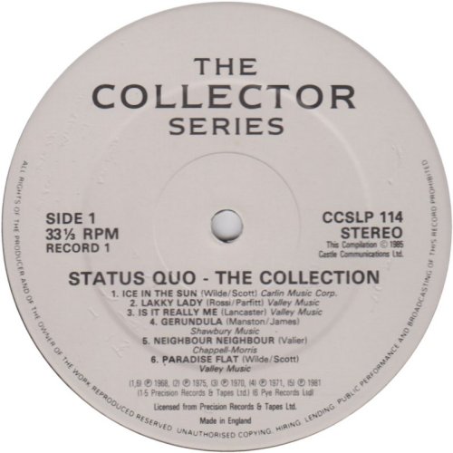 THE COLLECTION Disc 1 - Standard label Side A