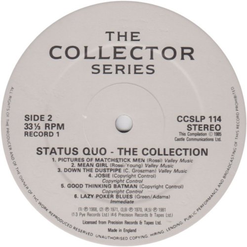 THE COLLECTION Disc 1 - Standard label Side B