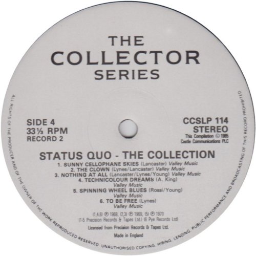 THE COLLECTION Disc 2 - Standard label Side B