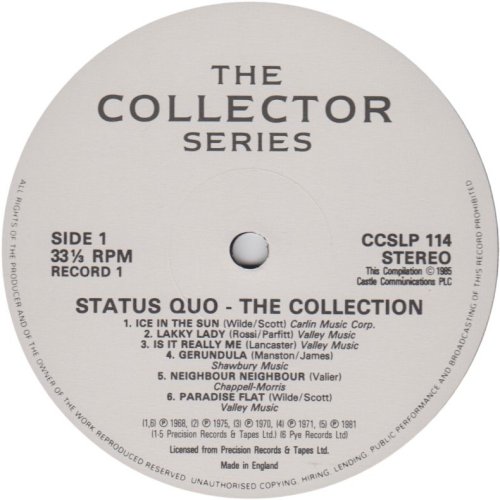 THE COLLECTION Disc 1 - Standard label v2 Side A