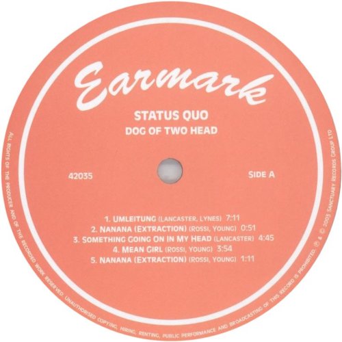 DOG OF TWO HEAD (2004 REISSUE) Standard Label Side A