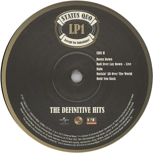 ACCEPT NO SUBSTITUTE - THE DEFINITIVE HITS Label: Disc 1 Side B