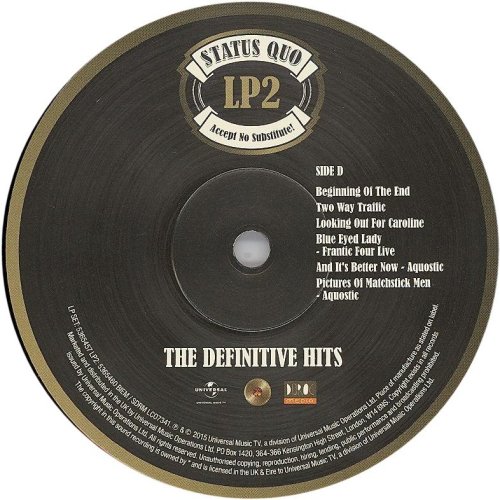 ACCEPT NO SUBSTITUTE - THE DEFINITIVE HITS Label: Disc 2 Side B