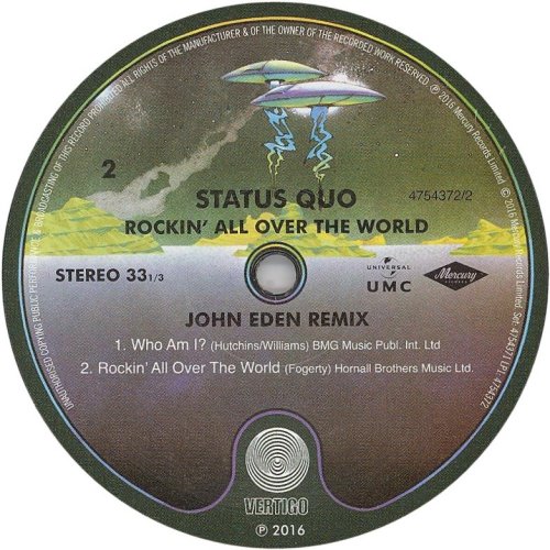 ROCKIN' ALL OVER THE WORLD (JOHN EDEN RE-MIX) Label: Disc 1 Side B