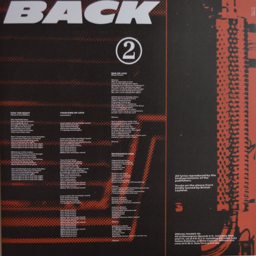THE VINYL COLLECTION 1981 - 1996 (BOX SET) Inner Sleeve: Back To Back Side B