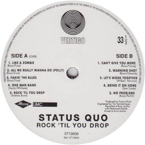 THE VINYL COLLECTION 1981 - 1996 (BOX SET) Label: Rock 'Til You Drop Side B