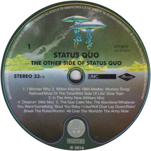 THE VINYL COLLECTION 1981 - 1996 (BOX SET) Label: The Other Side Of Status Quo Side A