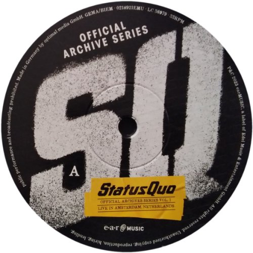 OFFICIAL ARCHIVE SERIES VOL 1: LIVE IN AMSTERDAM Label - Disc 1 Side A