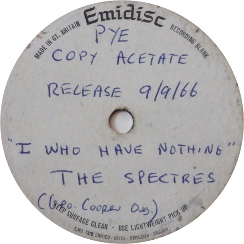 I (WHO HAVE NOTHING) Acetate Label