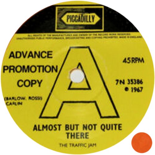 ALMOST BUT NOT QUITE THERE Bootleg Orange Vinyl - made to look like a promo Label