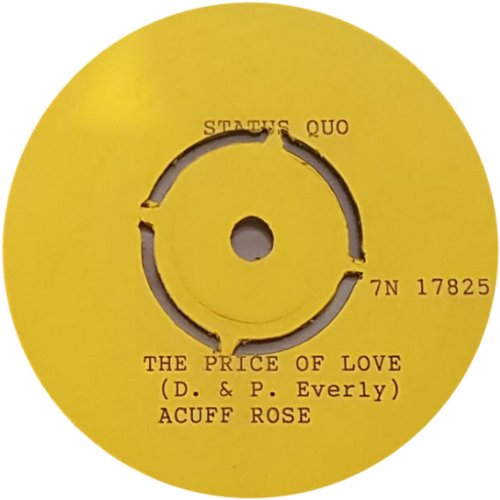 THE PRICE OF LOVE Promo 3: Yellow label with typed titles Side A