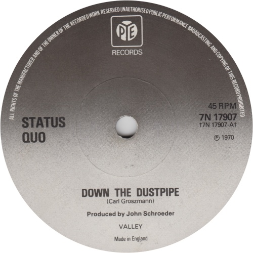 DOWN THE DUSTPIPE 1970s Reissue: Black Label Side A