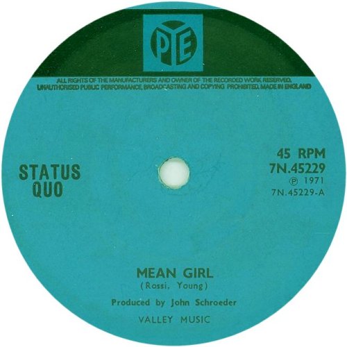 MEAN GIRL Turquoise Reissue - Solid Centre Side A