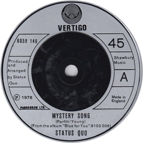 MYSTERY SONG Standard issue: Silver Injection Label Side A