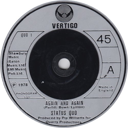 AGAIN AND AGAIN Standard issue: Silver Injection Label Side A