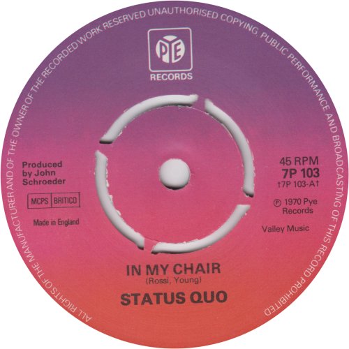 IN MY CHAIR (Reissue) Push-out centre Side A