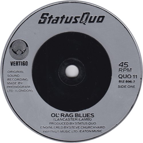 OL' RAG BLUES Silver Injection Label 2 Side A