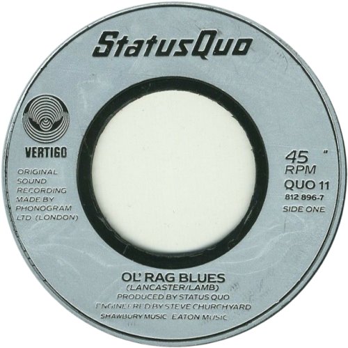 OL' RAG BLUES Jukebox Copy with large dinked centre 1 Side A