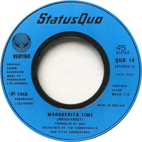 MARGUERITA TIME Jukebox Copy with large dinked centre - Blue Label Side A