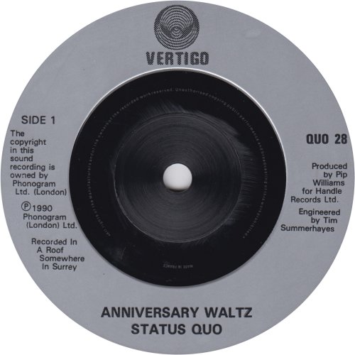 ANNIVERSARY WALTZ PART ONE Silver Injection Label - 