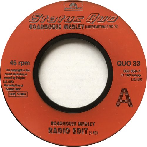 ROADHOUSE MEDLEY Jukebox issue - Red Injection label Side A