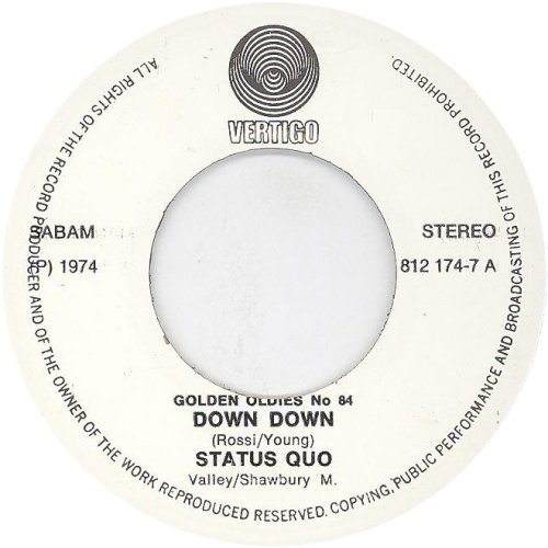 DOWN DOWN (REISSUE) Label Side A
