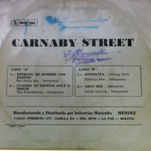 CARNABY STREET E.P. (PICTURES OF MATCHSTICK MEN) Picture Sleeve for 1st Issue Rear