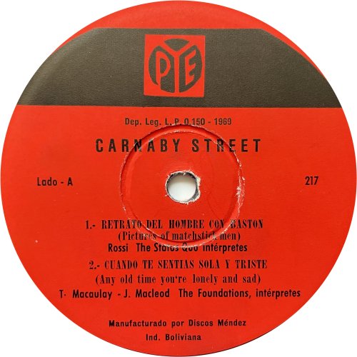 CARNABY STREET E.P. (PICTURES OF MATCHSTICK MEN) 2nd Issue Label Side A
