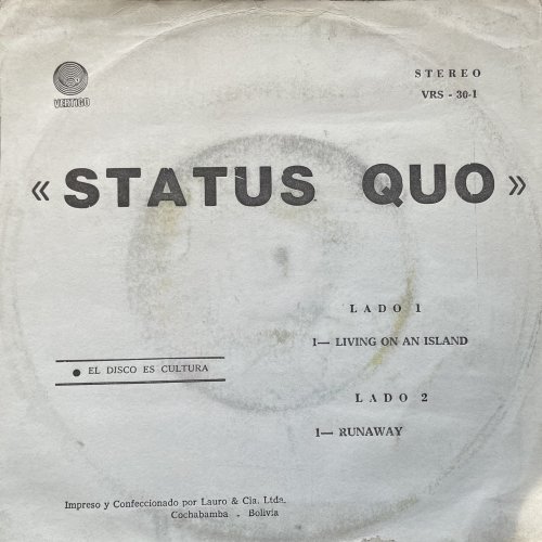 LIVING ON AN ISLAND Picture Sleeve Rear