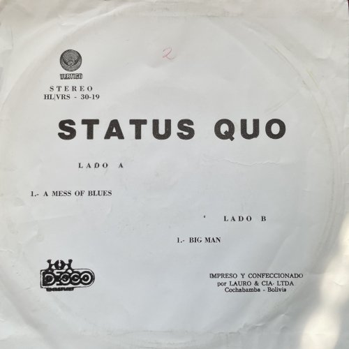 A MESS OF BLUES Picture Sleeve Rear