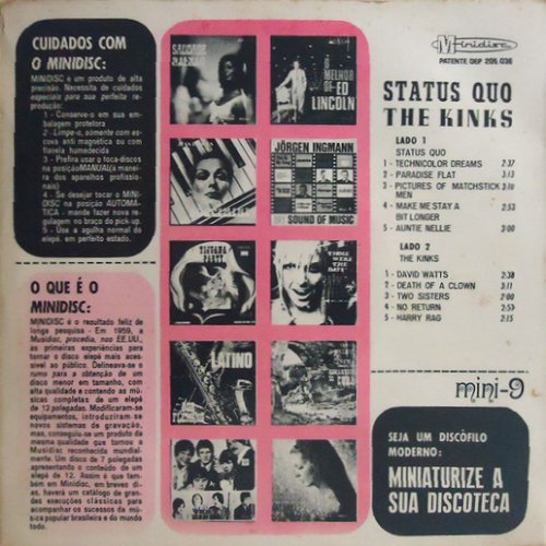 STATUS QUO / KINKS EP Picture Sleeve v1 Rear