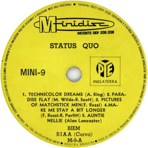 STATUS QUO / KINKS EP Yellow Label v1 Side A