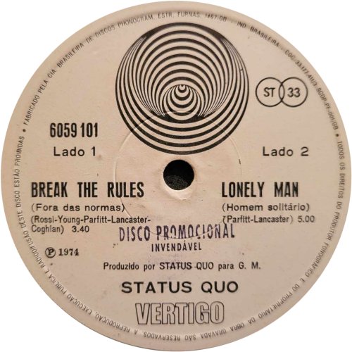 BREAK THE RULES Swirl label - Promo Stamped Side A