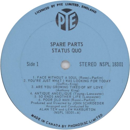 SPARE PARTS Standard Blue Label Side A