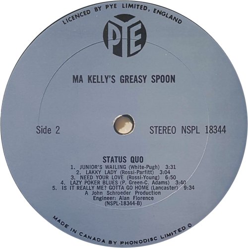 MA KELLY'S GREASY SPOON Standard Blue Label Side B
