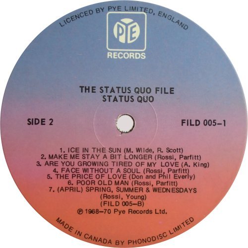 THE FILE SERIES Label - Disc 1 Side B
