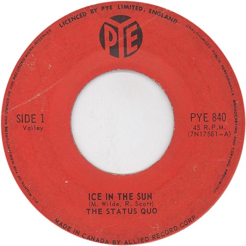 ICE IN THE SUN Standard Label - red label Side A