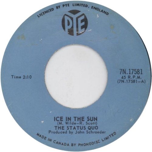 ICE IN THE SUN (2nd ISSUE) Standard Label - blue label Side A